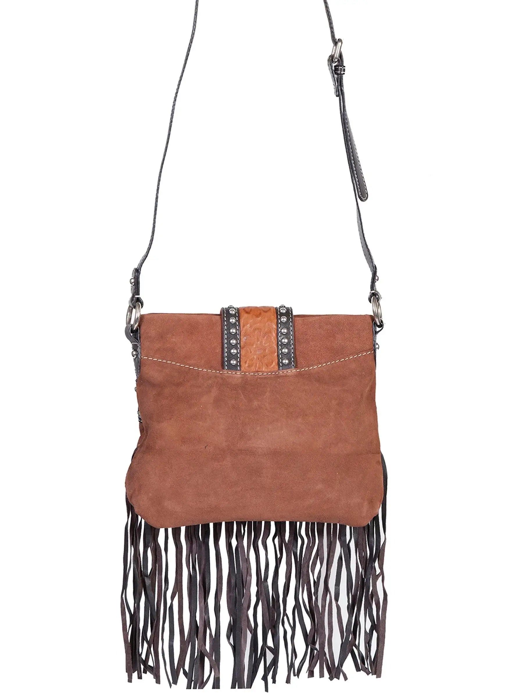 Scully HANDBAG BOLERO TOOLED STUDDED HANDBAG - Scully Leather - Flyclothing LLC