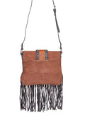 Scully HANDBAG BOLERO TOOLED STUDDED HANDBAG - Scully Leather