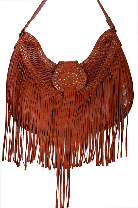Scully HANDBAG FRINGE/STUDDED HANDBAG - Scully Leather