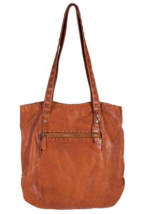 Scully Leather Handbag Lace Cognac Handbag - Flyclothing LLC