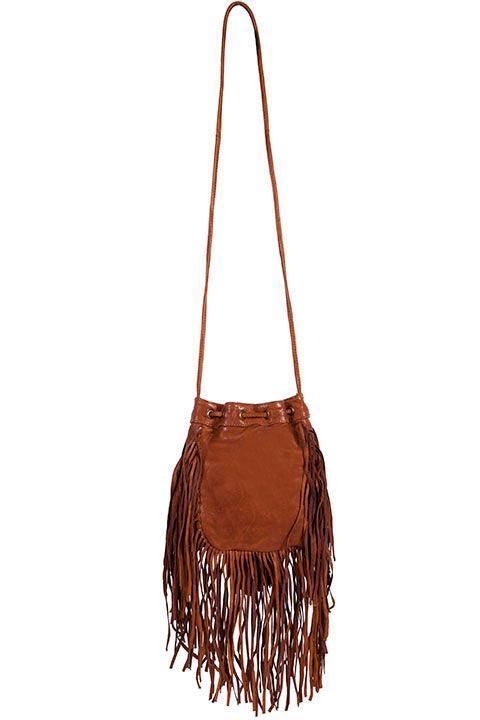 Scully Leather Handbag Fringe Cognac Handbag - Scully Leather