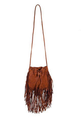 Scully Leather Handbag Fringe Cognac Handbag - Scully Leather