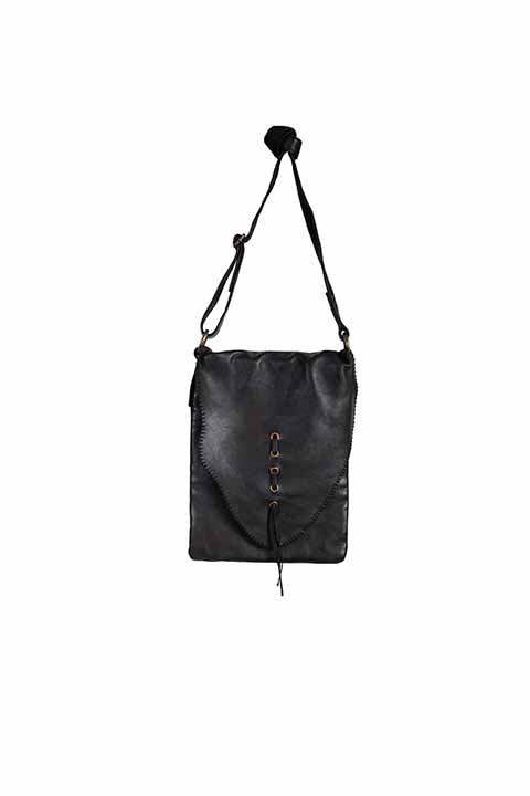 Scully Leather 100% Leather Handbag Whip Stitch Black Handbag - Scully Leather - Flyclothing LLC