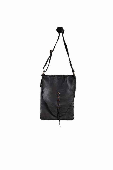 Scully Leather 100% Leather Handbag Whip Stitch Black Handbag - Flyclothing LLC