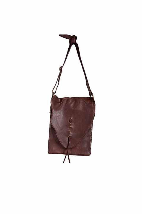 Scully Leather 100% Leather Handbag Whip Stitch Chocolate Handbag - Flyclothing LLC