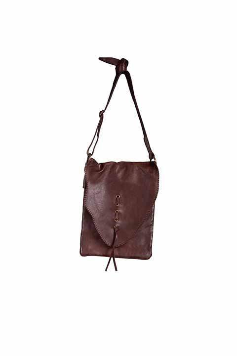 Scully Leather 100% Leather Handbag Whip Stitch Chocolate Handbag - Scully Leather - Flyclothing LLC