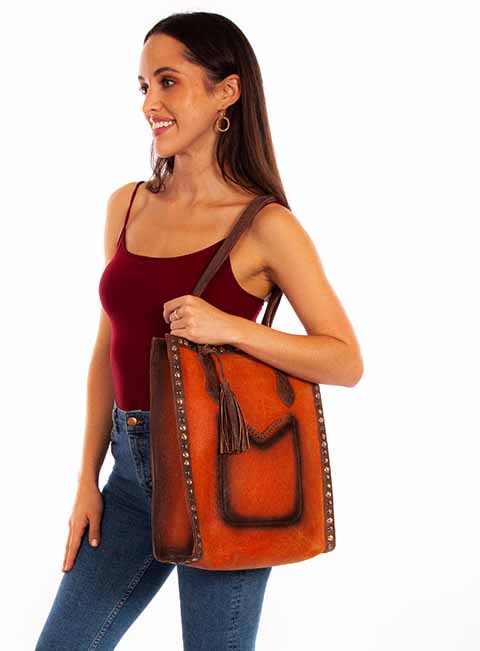 Scully Leather Handbags Rust Ladies Handbag