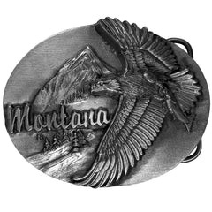 Montana Eagle Antiqued Belt Buckle - Flyclothing LLC