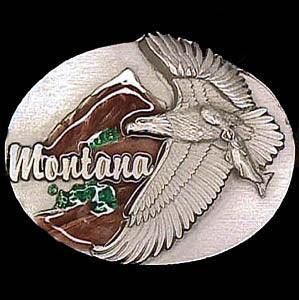 Montana Eagle Enameled Belt Buckle - Siskiyou Buckle