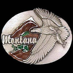 Montana Eagle Enameled Belt Buckle - Siskiyou Buckle