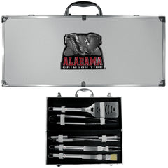 Alabama Crimson Tide 8 pc Stainless Steel BBQ Set w/Metal Case - Flyclothing LLC