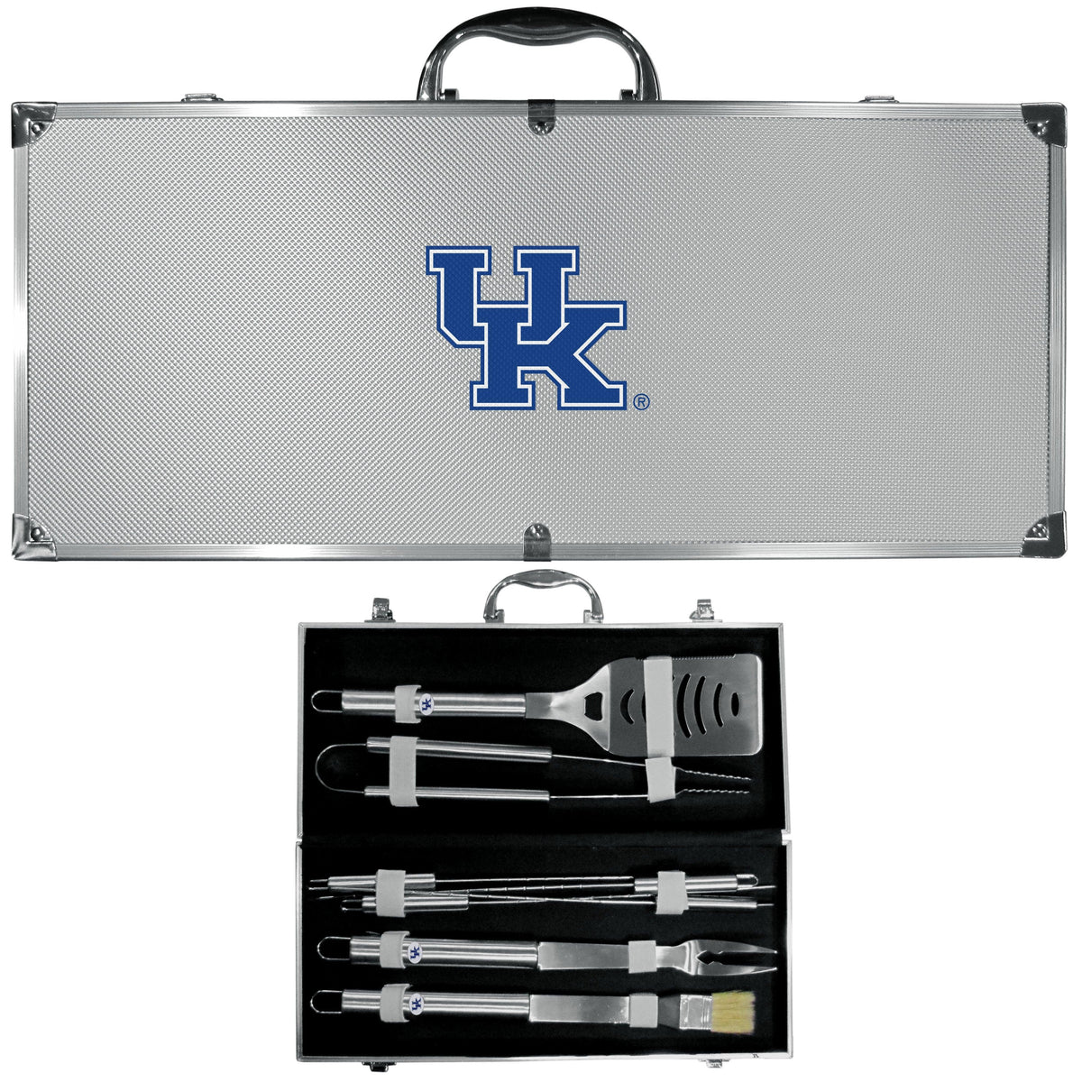 Kentucky Wildcats 8 pc Stainless Steel BBQ Set w/Metal Case - Flyclothing LLC