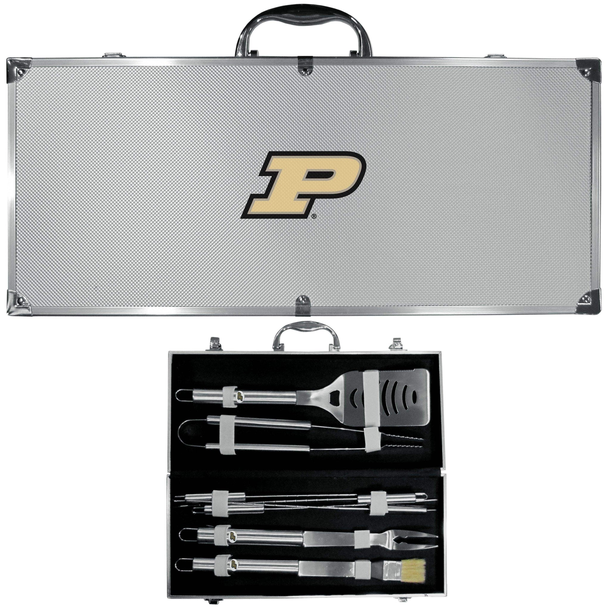 Purdue Boilermakers 8 pc Stainless Steel BBQ Set w/Metal Case - Siskiyou Buckle - Flyclothing LLC
