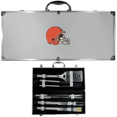 Cleveland Browns 8 pc Stainless Steel BBQ Set w/Metal Case - Flyclothing LLC