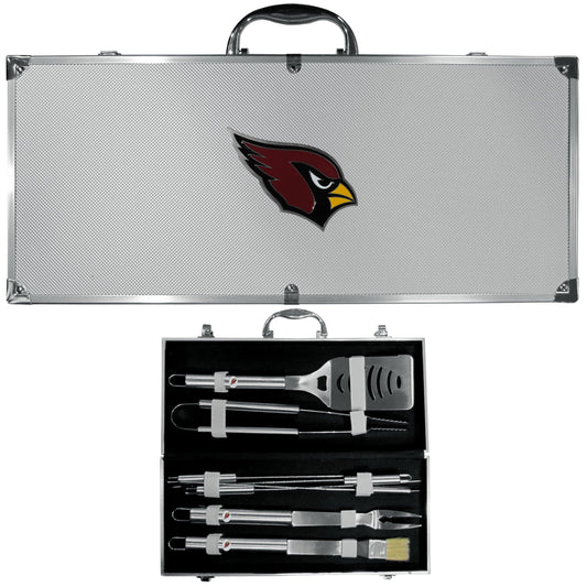 Arizona Cardinals 8 pc Stainless Steel BBQ Set w/Metal Case - Flyclothing LLC