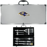 Baltimore Ravens 8 pc Stainless Steel BBQ Set w/Metal Case - Siskiyou Buckle