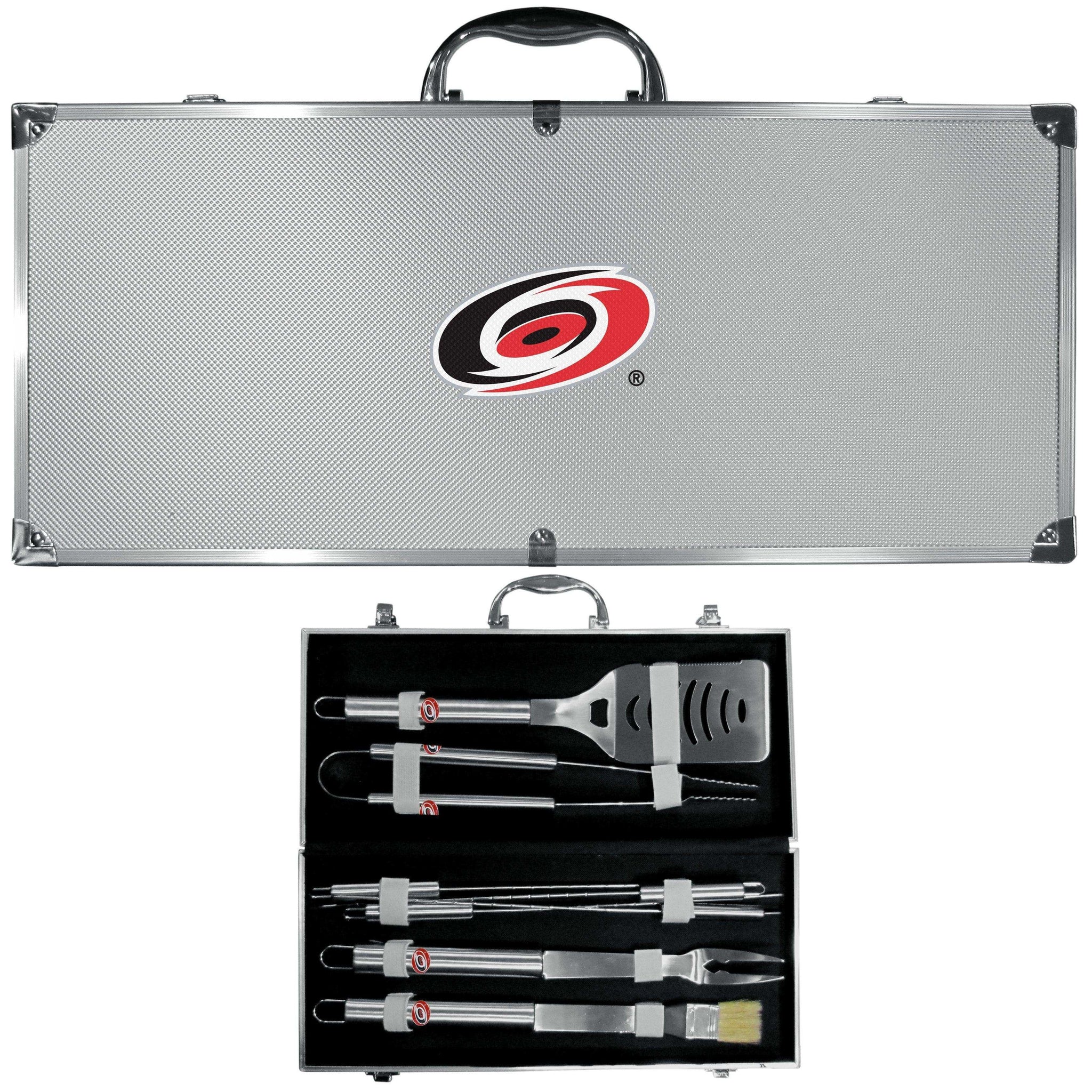 Carolina Hurricanes® 8 pc Stainless Steel BBQ Set w/Metal Case - Siskiyou Buckle - Flyclothing LLC