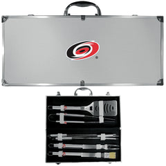 Carolina Hurricanes® 8 pc Stainless Steel BBQ Set w/Metal Case - Siskiyou Buckle