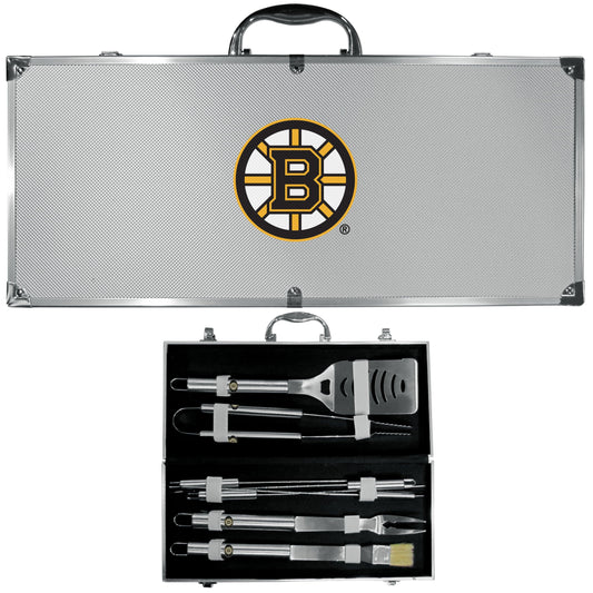 Boston Bruins® 8 pc Stainless Steel BBQ Set w/Metal Case - Flyclothing LLC