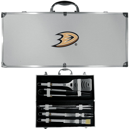 Anaheim Ducks® 8 pc Stainless Steel BBQ Set w/Metal Case - Flyclothing LLC