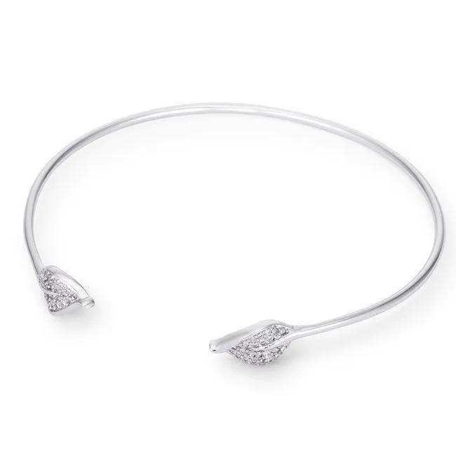 Trendy Rhodium Bracelet with Clear Cubic Zirconia Accents - JGI - Flyclothing LLC