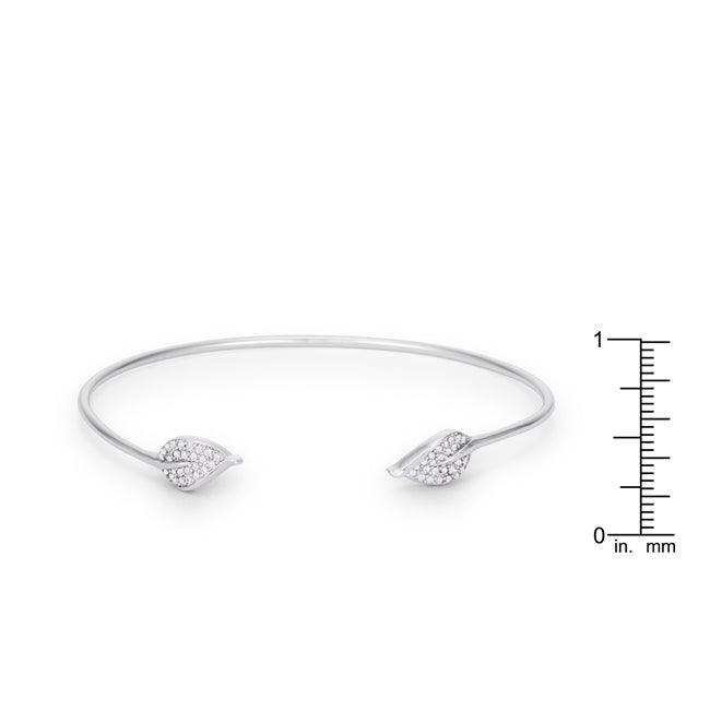 Trendy Rhodium Bracelet with Clear Cubic Zirconia Accents - JGI - Flyclothing LLC