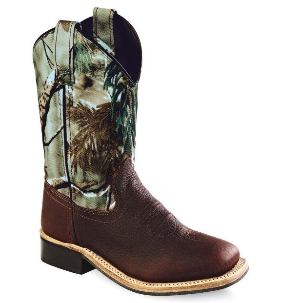 Old West Thunder Oiled Rust Youth Square Toe Boots - Flyclothing LLC