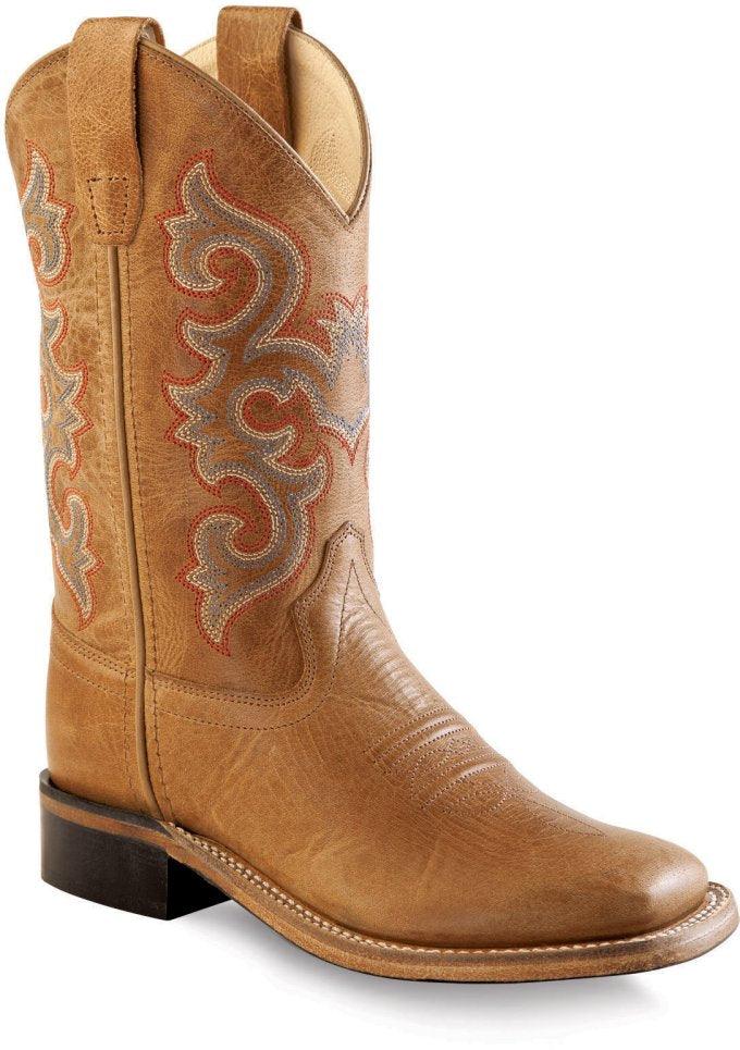 Old West Tan Fry Youth Square Toe Boots - Flyclothing LLC