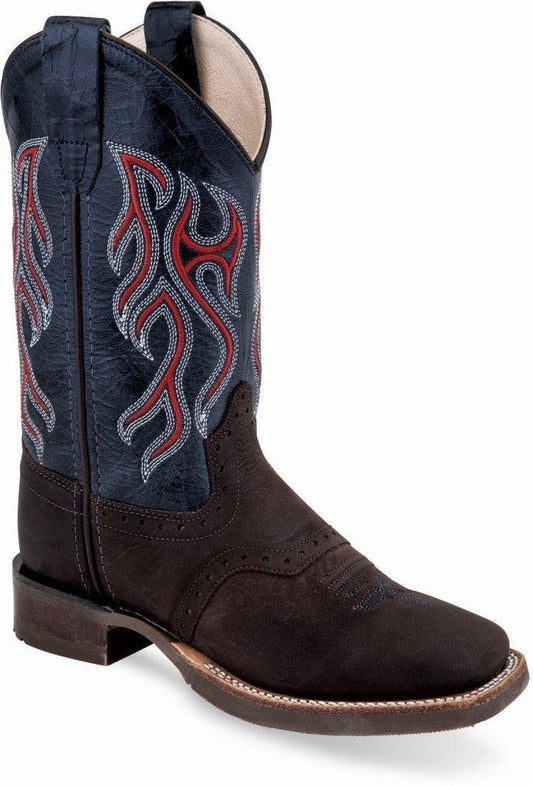 Old West Distressed Childrens Square Toe Boots - Old West