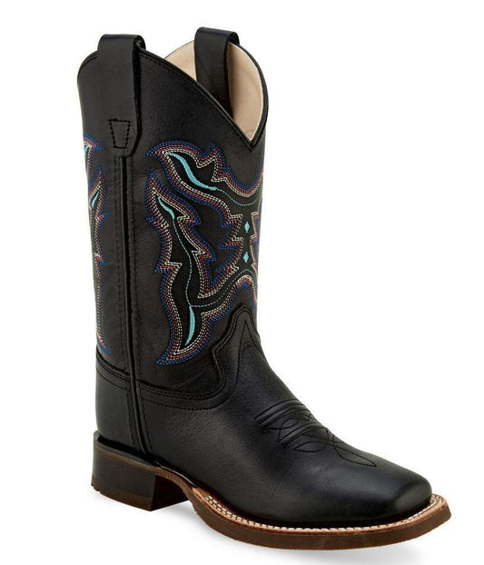 Old West Black Childrens Square Toe Boots - Old West