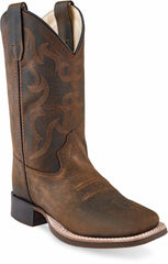 Old West Brown Childrens Square Toe Boots - Flyclothing LLC