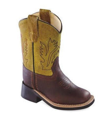 Old West Thunder Oiled Rust Toddler Square Toe Boots - Flyclothing LLC