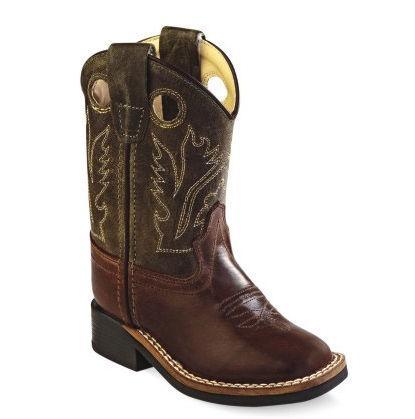 Old West Chocolate Toddler Square Toe Boots - Flyclothing LLC
