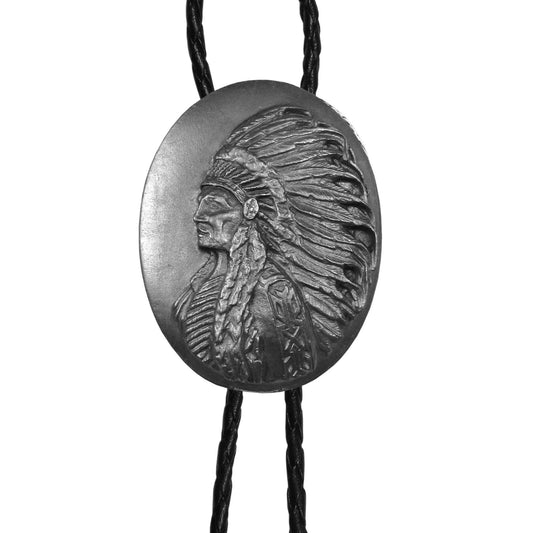 Indian Chief Antiqued Bolo Tie - Flyclothing LLC