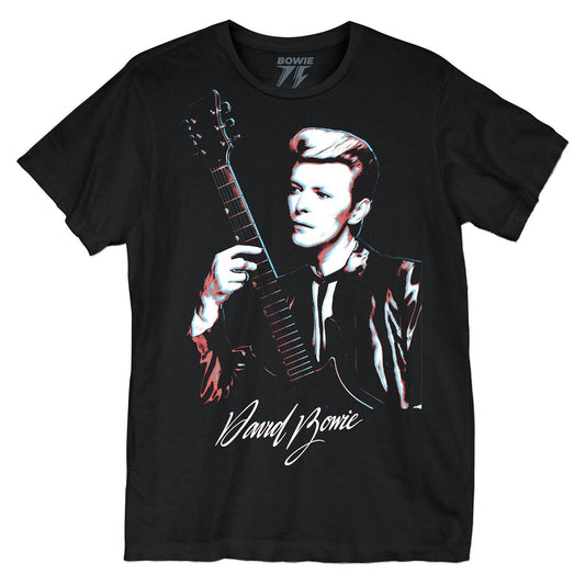 David Bowie Bowie & Guitar Men's T-Shirt - Flyclothing LLC