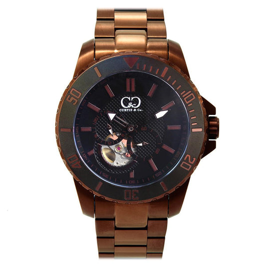 Curtis & Co BIG TIME ROYALE (45 mm) BROWN CASE / BLACK DIAL Watch - Curtis and Co Watches