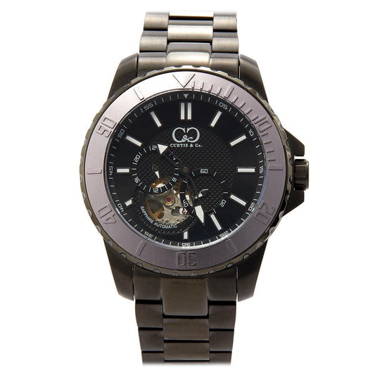 Curtis & Co BIG TIME ROYALE (45 mm) GUN METAL CASE / BLACK DIAL / WHITE ACCENT Watch - Curtis and Co Watches