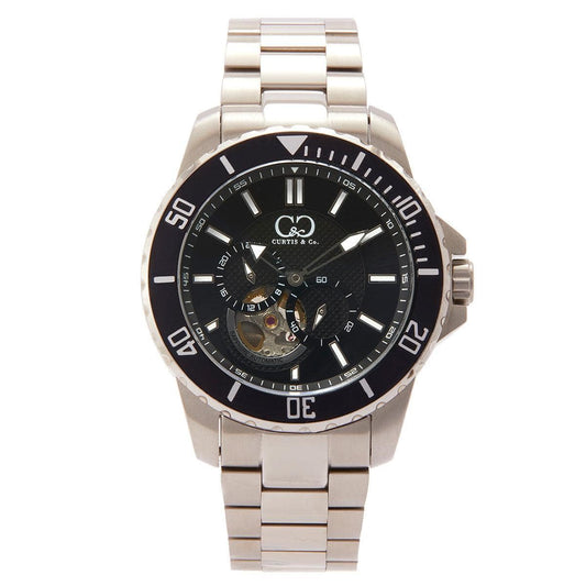 Curtis & Co BIG TIME ROYALE (45 mm) SILVER CASE / BLACK DIAL Watch - Curtis and Co Watches