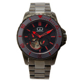 Curtis & Co BIG TIME ROYALE (45 mm) GUN METAL CASE / BLACK DIAL / RED ACCENT Watch - Curtis and Co Watches