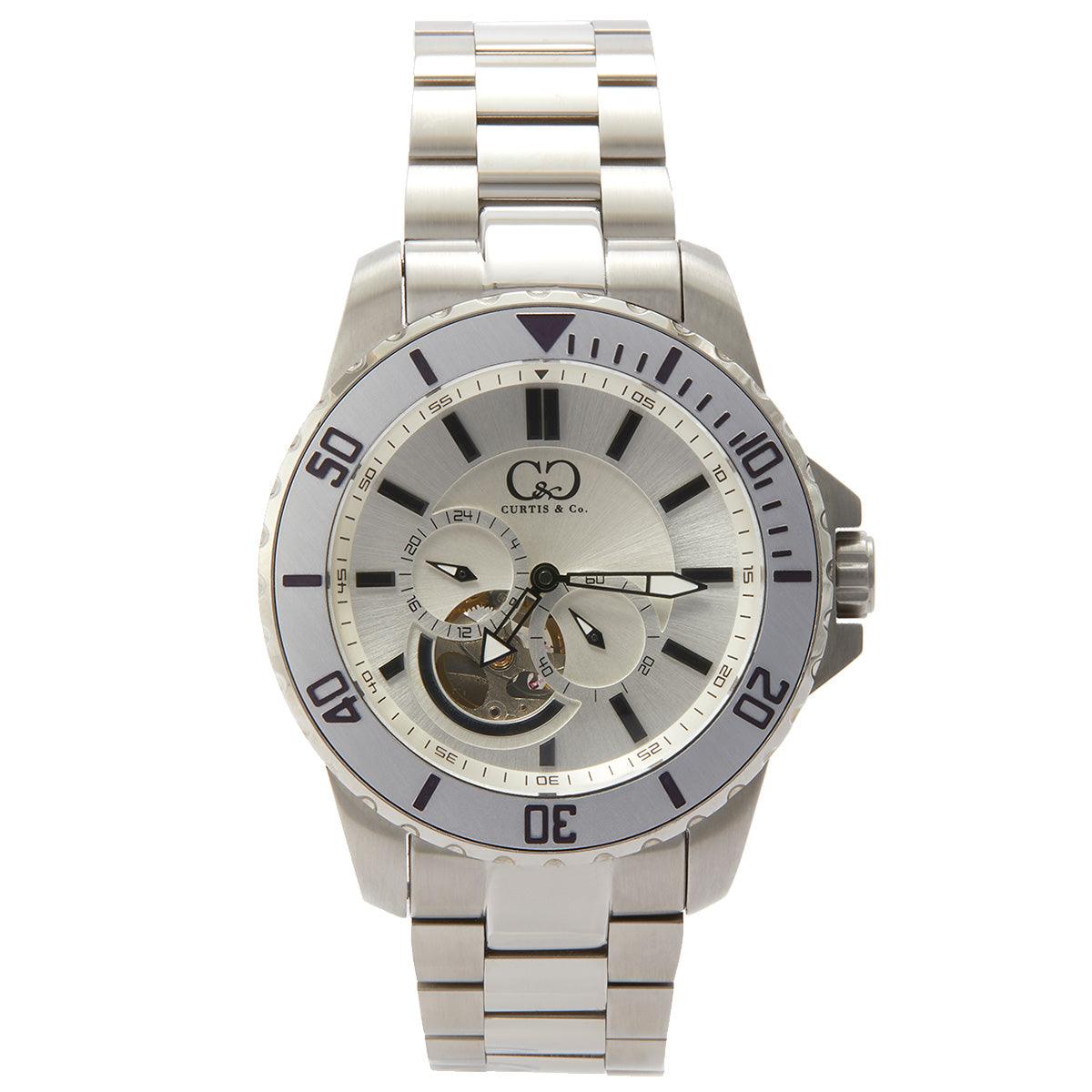Curtis & Co BIG TIME ROYALE (45 mm) SILVER CASE / WHITE DIAL Watch - Flyclothing LLC