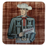 Vintage Cowboy Striped Blue Shirt Western Cork-Backed Coaster - Rockmount Clothing - Flyclothing LLC
