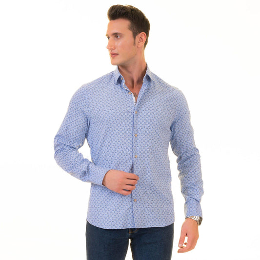 Gravity Homme Men's Long Sleeve Button Down / Blue Heaven C12 - Gravity Homme