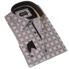 Gravity Homme Men's Long Sleeve Button Down / Shagreen Blanc C2 - Gravity Homme