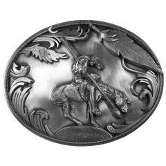 End of the Trail Antiqued Belt Buckle - Siskiyou Buckle