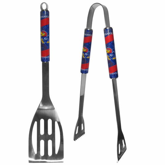 Kansas Jayhawks 2 pc Steel BBQ Tool Set - Siskiyou Buckle