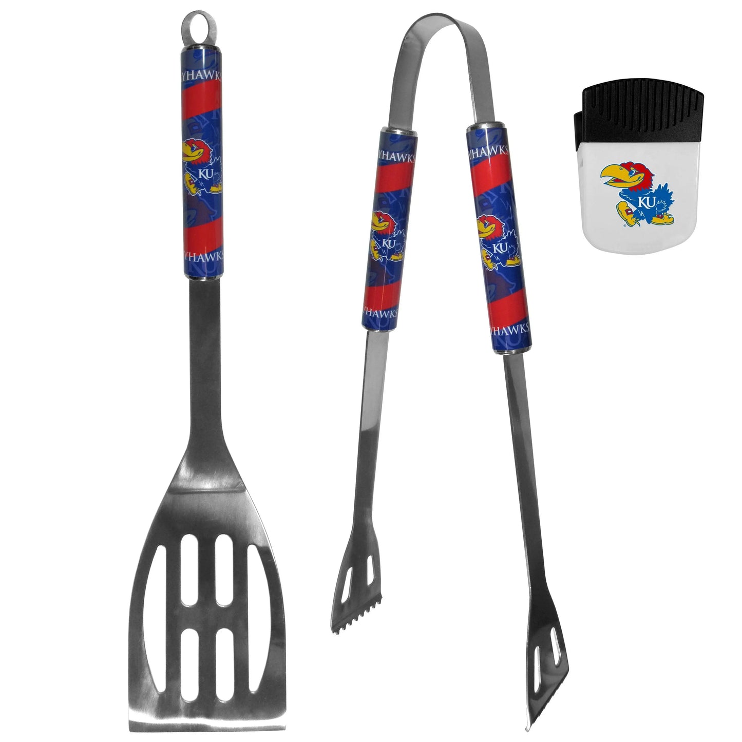 Kansas Jayhawks 2 pc BBQ Set and Chip Clip - Siskiyou Buckle - Flyclothing LLC