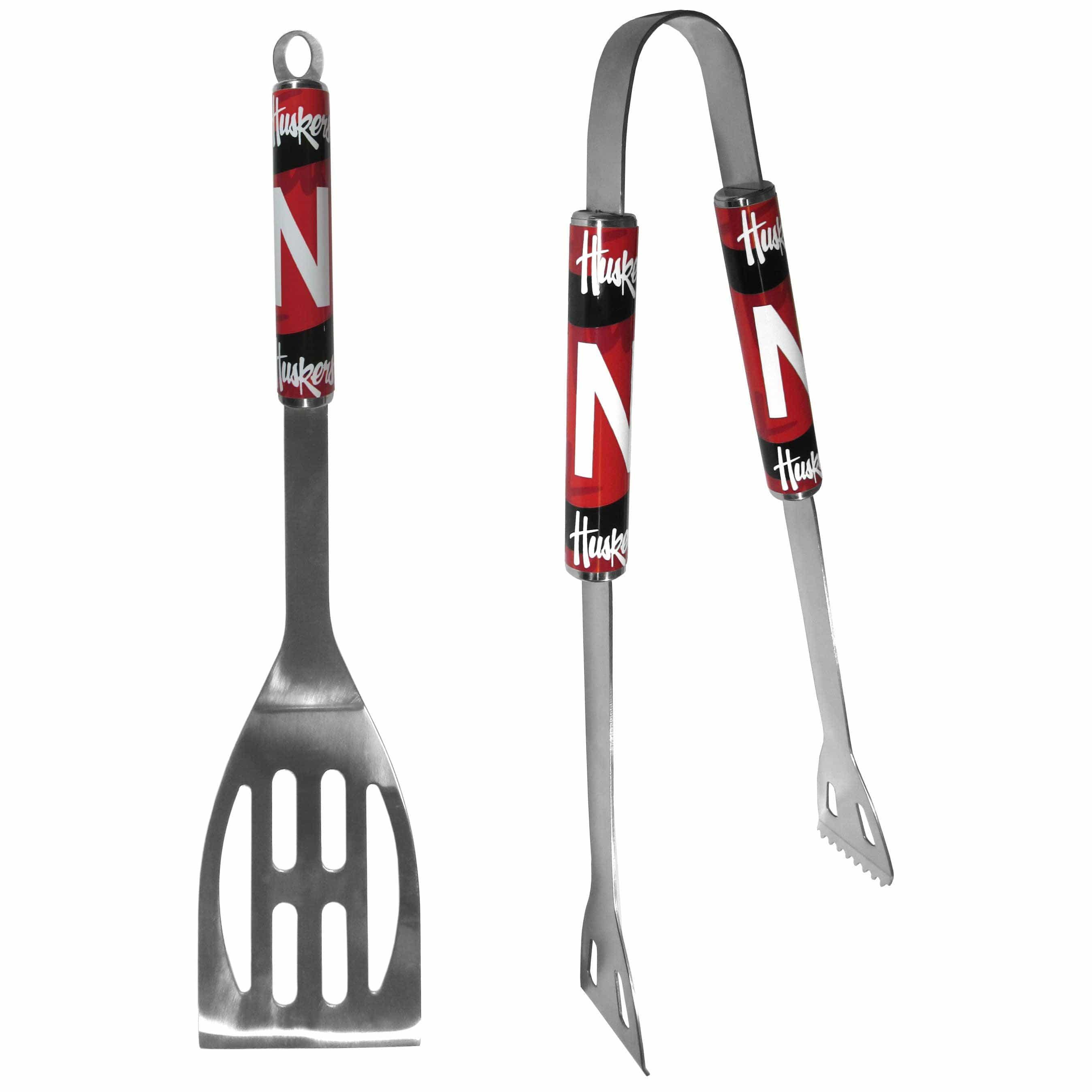 Nebraska Cornhuskers 2 pc Steel BBQ Tool Set - Siskiyou Buckle