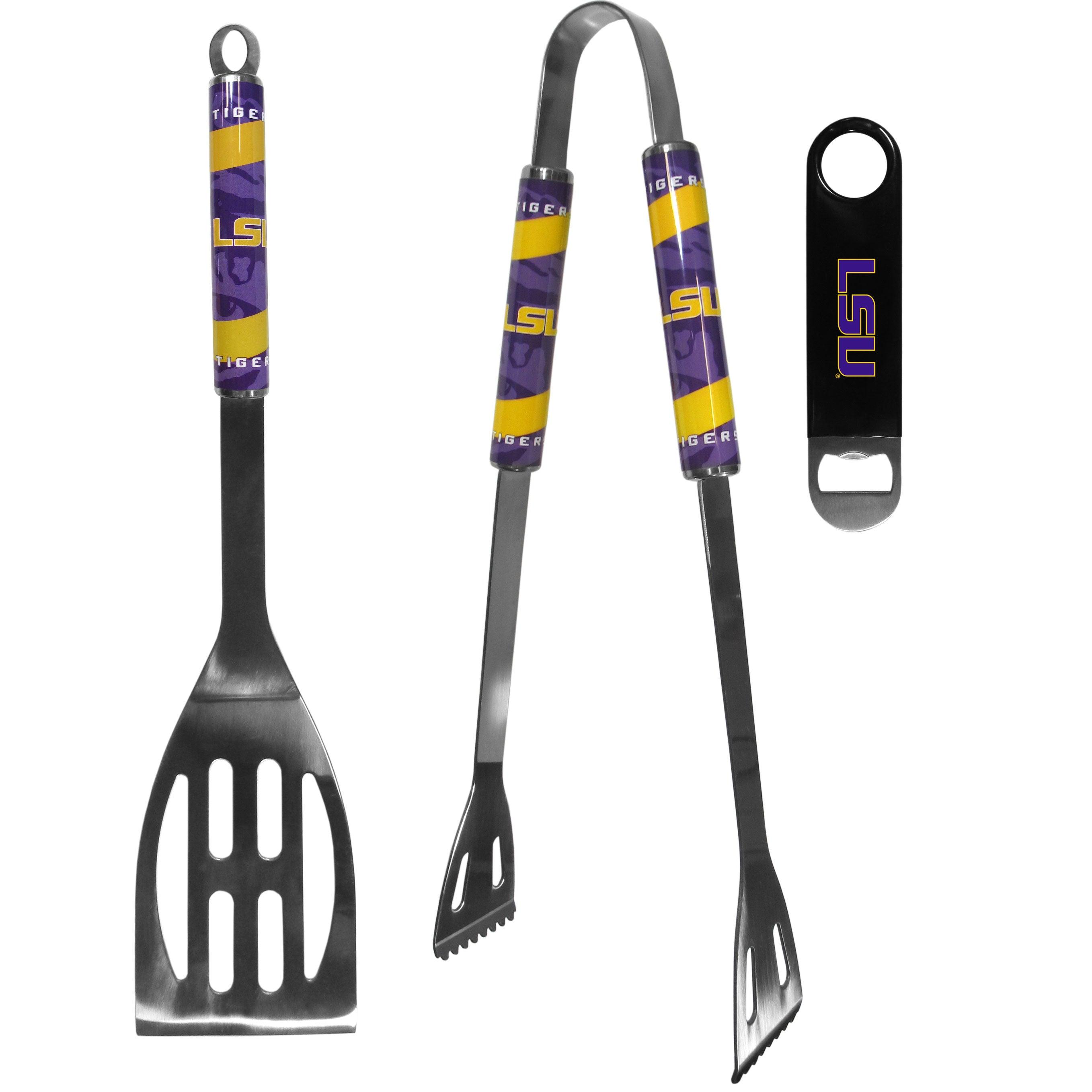 LSU Tigers 2 pc BBQ Set and Bottle Opener - Flyclothing LLC