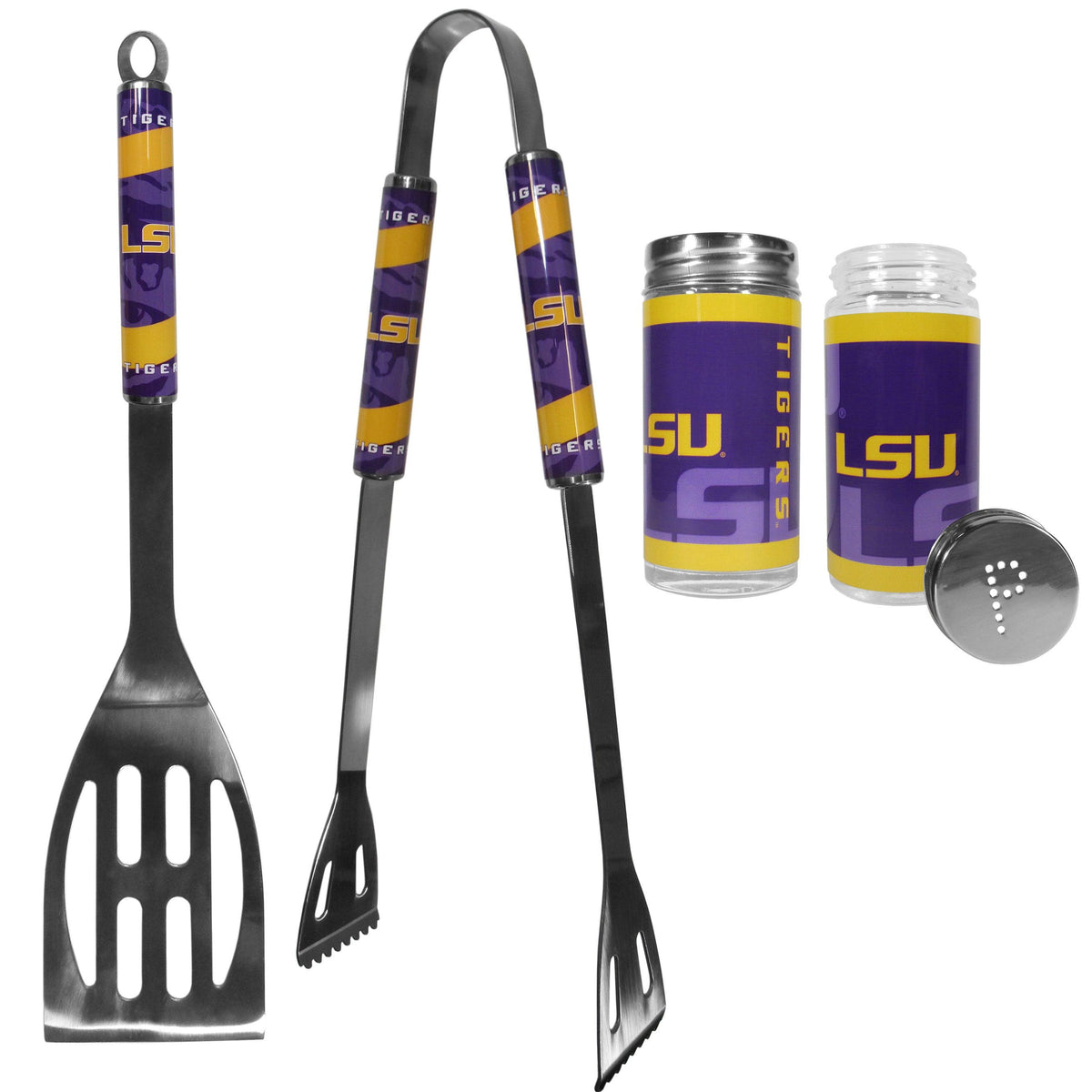 LSU Tigers 2pc BBQ Set with Tailgate Salt & Pepper Shakers - Flyclothing LLC