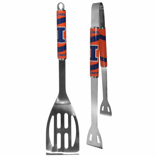 Illinois Fighting Illini 2 pc Steel BBQ Tool Set - Siskiyou Buckle